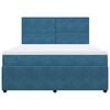 vidaXL Pat box spring cu saltea, albastru, 180x200 cm, catifea