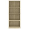 vidaXL Bibliotecă 4 rafturi, stejar sonoma 60x24x142 cm lemn prelucrat