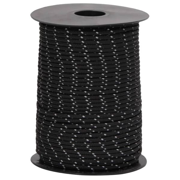 vidaXL Funie pentru cort cu benzi reflectorizante și chei, 50 m, 3 mm