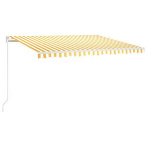 vidaXL Copertină retractabilă manual cu LED, galben & alb, 400x300 cm