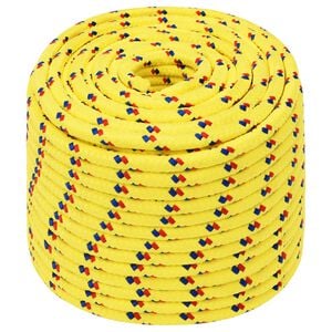 vidaXL Fr&acirc;nghie utilitară multifuncțională 12 mm 50 m Galben PP