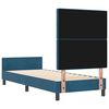 vidaXL Pat cu arcuri cu headboard Albastru &icirc;nchis 80 x 200 cm Catifea