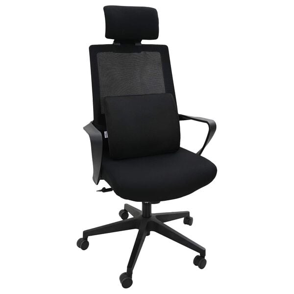 vidaXL Pernă pentru spate Negru Spumă cu Memorie 35,5 x 30 x 12 cm