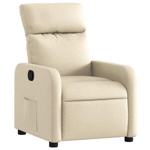 vidaXL Fotoliu rabatabil, crem, material textil