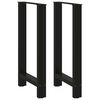 vidaXL Picioare masă de bar, 2 buc., negru, 50x(90-91) cm, oțel