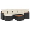 vidaXL Set canapele de grădină cu perne, 7 piese, negru, poliratan