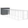 vidaXL Cușcă de c&acirc;ine cu țarc antracit 214x865x181 cm oțel galvanizat