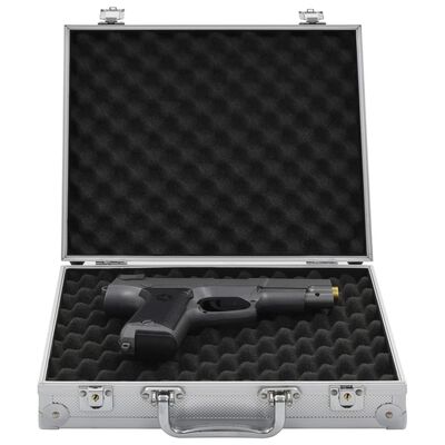 vidaXL Valiză pentru armă, argintiu, aluminiu ABS