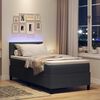 vidaXL Pat cu arc LED cu headboard Gri &icirc;nchis și alb 80 x 200 cm
