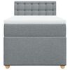 vidaXL Pat box spring cu saltea, gri deschis, 90x200 cm, textil