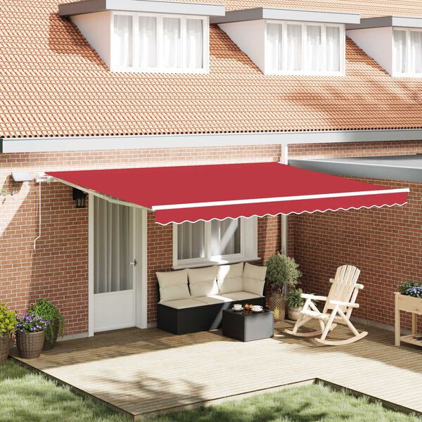 vidaXL Cortina Retractabilă Roșu 450 &times; 300 cm Material textil și oțel