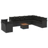 vidaXL Set canapele de grădină cu perne, 11 piese, negru, poliratan