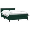 vidaXL Pat box spring cu saltea, verde &icirc;nchis, 160x210 cm, catifea