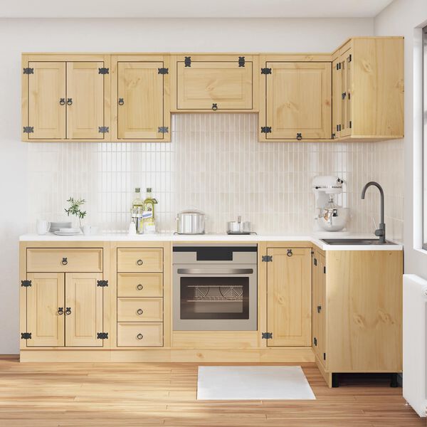 vidaXL Dulap cu sertar cu raft SKI 10 pcs Maro Miere Lemn de pin masiv