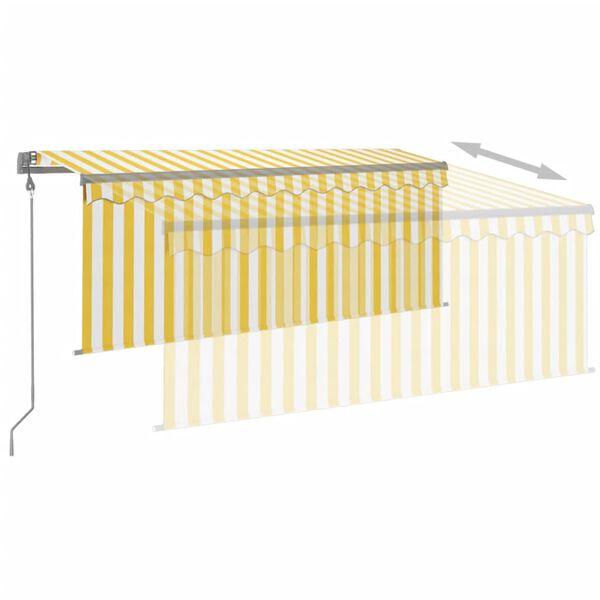 vidaXL Copertină retractabilă automat cu stor, galben & alb, 3x2,5 m