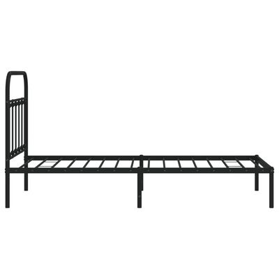 vidaXL Cadru de pat metalic cu tăblie, negru, 100x190 cm