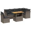 vidaXL Set canapele de grădină, 7 piese, cu perne, gri, poliratan