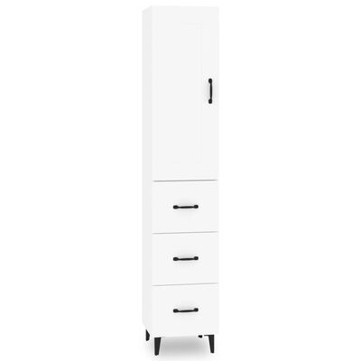 vidaXL Dulap înalt, alb, 35x34x180 cm, lemn compozit
