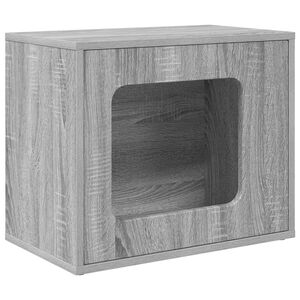 vidaXL Casa pentru pisici Gri Sonoma 51 x 30 x 42,5 cm Lemn prelucrat