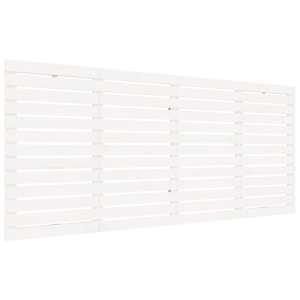vidaXL Tăblie de pat pentru perete, alb, 166x3x91,5 cm, lemn masiv pin