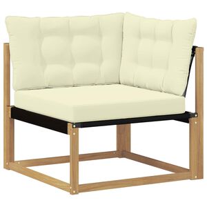 vidaXL Sofa Colțar pentru Exterior Lemn solid de Acacia și Textilene