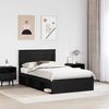vidaXL Cadru de pat cu headboard Negru 120 x 190 cm Lemn de pin masiv