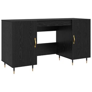 vidaXL Birou Stejar negru Lemn prelucrat 140 x 50 x 75 cm