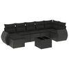 vidaXL Set mobilier de grădină cu perne, 8 piese, negru, poliratan