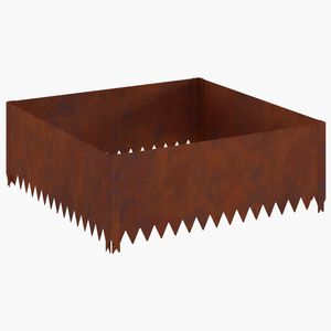 vidaXL Margine pentru gazon 100 x 100 x 35 cm Oțel Ruginit