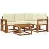 vidaXL Set de canapele de exterior 5 buc. Natural și Crem
