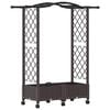 vidaXL Pat Ridicat cu Trellis și Acoperiș Maro 124 x 40 x 129 cm PP