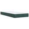 vidaXL Pat box spring cu saltea, verde &icirc;nchis, 100x200 cm, catifea