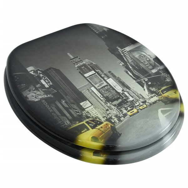 Scaun de toaletă cu capac din MDF, design din porțelan