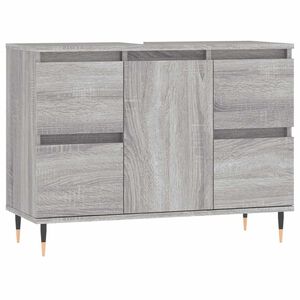 vidaXL Dulap pentru baie, gri sonoma, 80x33x60 cm, lemn compozit