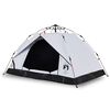vidaXL Cort de camping 3 persoane, alb opac, setare rapidă, țesătură