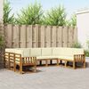 vidaXL Set de canapele de exterior cu pernă 9 pcs Natural și Crem