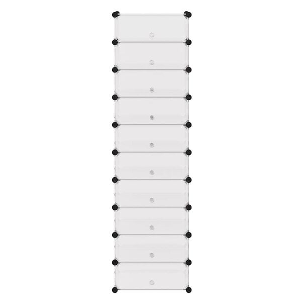 vidaXL Organizator de pantofi interconectat, 10 compartimente, alb