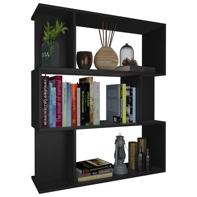 vidaXL Bibliotecă/Separator cameră, negru, 80x24x96 cm, PAL