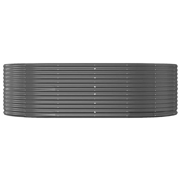 vidaXL Pat de grădină &icirc;nălțat, antracit, 212x140x68 cm, oțel galvanizat