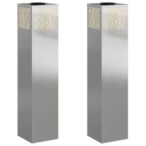 vidaXL Lumină LED Solară pentru Alei 2 buc. Alb cald 18 x 18 x 80 cm