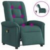 vidaXL Fotoliu electric de masaj rabatabil, verde &icirc;nchis, textil