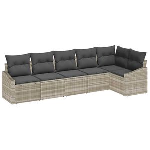 vidaXL Set de canapele pentru grădină 6 pcs Gri deschis poliratan