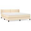 vidaXL Pat box spring cu saltea, crem, 180x200 cm, material textil