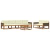 vidaXL Set de canapele de exterior cu pernă 7 pcs Natural și Crem