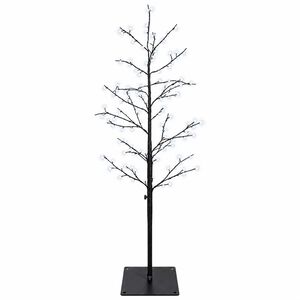 vidaXL Brad de Crăciun mesteacăn Negru 120 cm Oțel 279 LED-uri