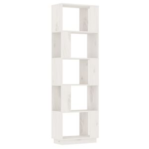 vidaXL Bibliotecă/Separator cameră, alb, 51x25x163,5 cm lemn masiv pin