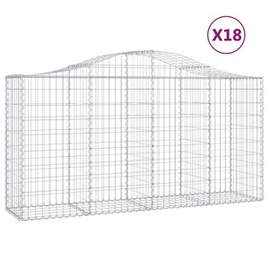 vidaXL Coșuri gabion arcuite 18 buc, 200x50x100/120cm, fier galvanizat