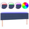 vidaXL Tăblie de pat cu LED, albastru, 160x5x78/88 cm, textil