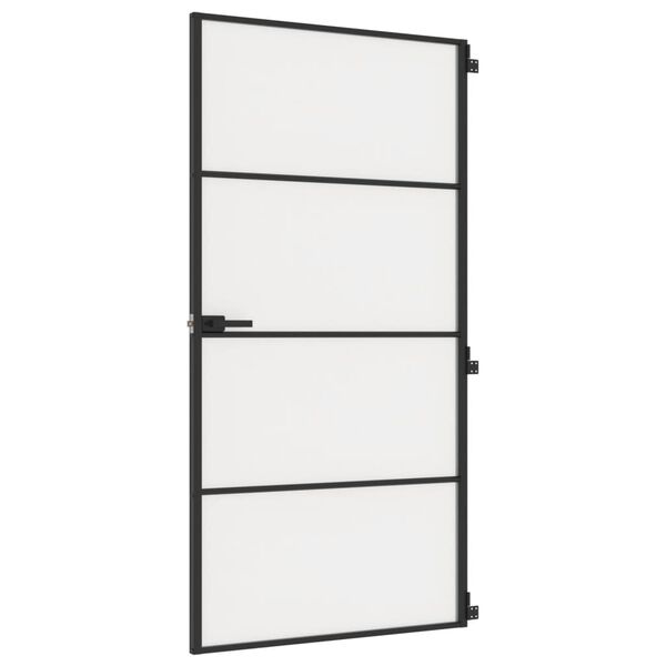 vidaXL Ușă interior negru 102,5x201,5 cm sticlă securiz./aluminiu slim
