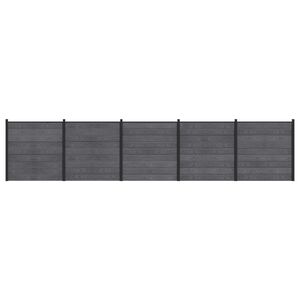 vidaXL Set de Gard 5 buc. 872 x 186 cm WPC și Aluminiu Gri